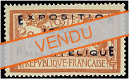 Merson surchargé Exposition Philatélique Le Havre 1929 - 2f + 5f orange et vert-bleu signé Brun