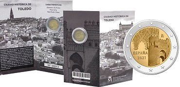 Commémorative 2 euros Espagne 2021 BE - Vieille Ville de Tolède