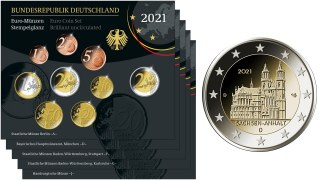Lot de 5 coffrets séries monnaies euro Allemagne 2021 BU (les 5 ateliers)