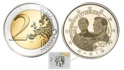 Commémorative 2 euros Luxembourg 2021 UNC - 100 Ans du Prince Jean - Version HOLOGRAMME