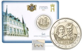 Commémorative 2 euros Luxembourg 2021 BU Coincard avec poinçon - Mariage du Grand Duc Henri
