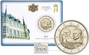 Commémorative 2 euros Luxembourg 2021 BU Coincard avec poinçon - 100 Ans du Prince Jean