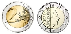 Pièce officielle 2 euros Luxembourg 2021 UNC - Effigie du Grand-Duc Henri