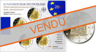 Commémorative 2 euros Allemagne 2021 BU Coincard - Cathédrale de Sachsen-Anhalt - 5 ateliers