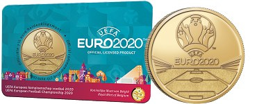 Commémorative 2.50 euros Belgique 2021 BU Coincard version Flamande - UEFA Euro