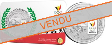 Commémorative 5 euros Belgique 2020 BU version colorisée en Coincard - JO de Tokyo