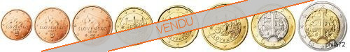 Série complète pièces 1 cent à 2 euros Slovaquie année 2023 BU (issue du coffret)