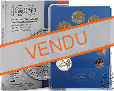 Coffret série monnaies euro Slovaquie 2021 Belle Epreuve - 1ère frappe de monnaies Tchécoslovaques