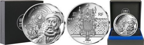 Commémorative 10 euros Argent Unesco Magellan et art Manuélin 2021 Belle Epreuve - Monnaie de Paris