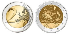 Commémorative 2 euros Lituanie 2021 UNC - Réserve de Biosphère