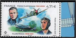 Clostermann - 4.71€ multicolore provenant du bloc feuillet avec marge illustrée