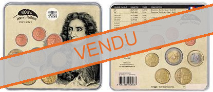 Coffret série monnaies euro France miniset 2021 BU - 400 ans Jean de la Fontaine