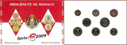 Coffret série monnaies euro Monaco 2009 BU