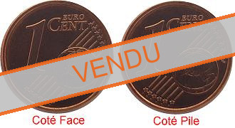 Pièce officielle 1 cent euro fautée Double Face UNC - Erreur de Frappe