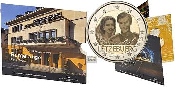 Coffret série monnaies euro Luxembourg 2021 BU - Ville Rumelange (Version Mariage)