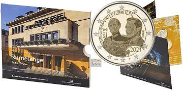 Coffret série monnaies euro Luxembourg 2021 BU - Ville Rumelange (Version Prince Jean)
