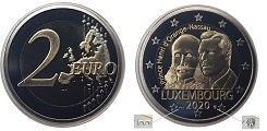 Commémorative 2 euros Luxembourg 2020 BE - Prince Henri d'Orange - Pont Sint Servaas et Lion