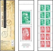 Carnet Marianne 70 ans mention Premier Jour 2021 - 14 timbres dont 2 Maxi-Marianne et 2 tête-bêche