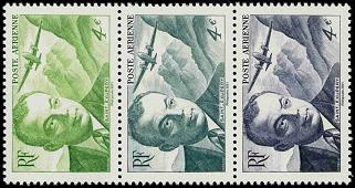 Série Saint-Exupéry - 3 timbres de 4€ multicolore provenant du bloc feuillet