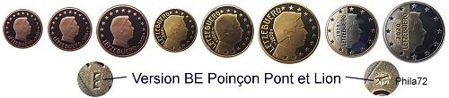Série complète pièces 1 cent à 2 euros Luxembourg année 2020 BE (issue du coffret BE) avec atelier Pont de Sint Servaas et Lion