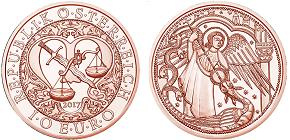 Commémorative 10 euros Cuivre Autriche 2017 UNC - Michael L'ange Protecteur
