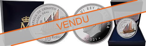 Commémorative 10 euros Argent Espagne 2021 Belle Epreuve - Bataille de Lépante