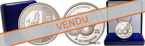 Commémorative 5 euros Argent Belgique 2018 Belle Epreuve - Schtroumpfs Relief