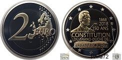Commémorative 2 euros Luxembourg 2018 BE - 150 Ans de la Constitution - Pont Sint Servaas et Lion
