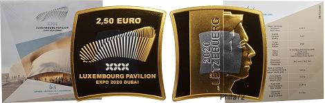 Commémorative 2,50 euros Argent et or nordique Luxembourg 2020 BE - Expo de Dubai