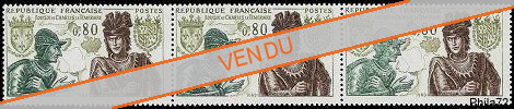 Variété Louis XI Charles le Téméraire - 0.80 impression défectueuse en bande