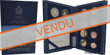 Coffret série monnaies euro Saint-Marin 2019 BE - 10 pièces série + 2 euros Léonard de Vinci et Filippo Lippi