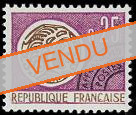 Variété Monnaie Gauloise - 0.25f lilas-foncé et brun-foncé + 1 normal