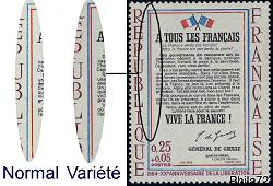 Variété A tous les Français - 0.25+0.05f couleur rouge décalée à gauche