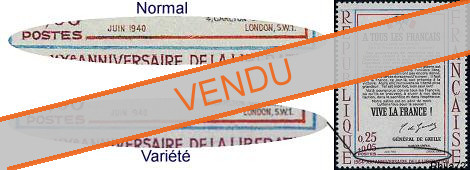 Variété A tous les Français - 0.25+0.05f couleur rouge décalée vers le bas