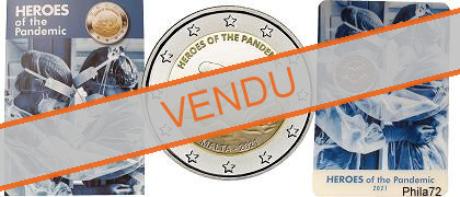 Commémorative 2 euros Malte 2021 BU Coincard - Héros de la pandémie