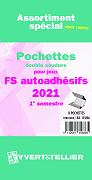Assortiment de 8 Pochettes Yvert et Tellier double soudures fond noir pour timbres autoadhésifs - 1er Semestre 2021