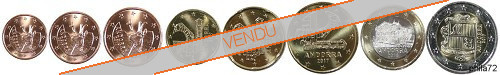 Série complète pièces 1 cent à 2 euros Andorre année 2023 BU (issue du coffret)