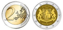 Commémorative 2 euros Lituanie 2021 UNC - région historique de Dzūkija