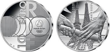 Commémorative 10 euros Argent Passage de Relais Tokyo Paris France 2021 BE - Monnaie de Paris