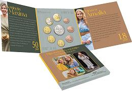 Coffret série monnaies euro Pays-Bas 2021 Brillant Universel - Themaset Anniversaires Reine et Princesse