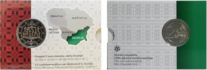 Commémorative 2 euros Lituanie 2021 BU Coincard - région historique de Dzūkija
