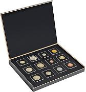 Ecrin numismatique LUXOR façon bois pour 12 monnaie sous capsule Quadrum