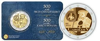 Commémorative 2 euros Belgique 2021 BU Coincard Française - Règne de Charles V