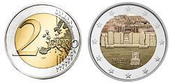 Commémorative 2 euros Malte 2021 UNC en Couleur type A - Temples de Tarxien