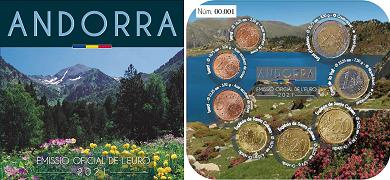 Coffret série monnaies euro Andorre 2021 BU