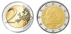 Commémorative 2 euros Slovaquie 2021 UNC - 100 ans de la naissance d'Alexander Dubcek