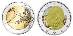 Commémorative 2 euros Slovaquie 2021 UNC en couleur type A - Alexander Dubcek