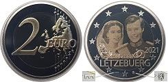Commémorative 2 euros Luxembourg 2021 BE - Mariage du Grand Duc Henri - Pont Sint Servaas et Lion