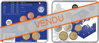 Coffret série monnaies euro France miniset 2022 BU - 20 Ans de l'Euro
