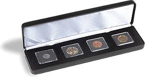 Ecrin numismatique NOBILE en métal pour 4 monnaies sous capsules Quadrum Mini